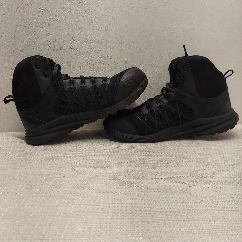 KEEN Utility Vista Energy Mid Work Boots Black Carbon Fiber Safety Toe Mens 11.5